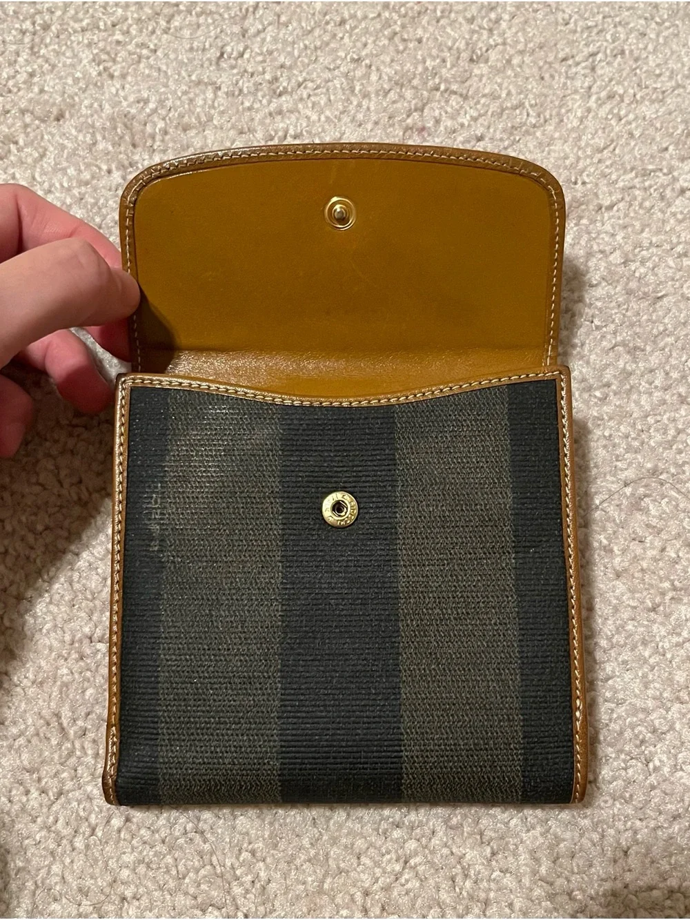 Fendi Penguin Stripe Double Sided Bi-Fold Wallet